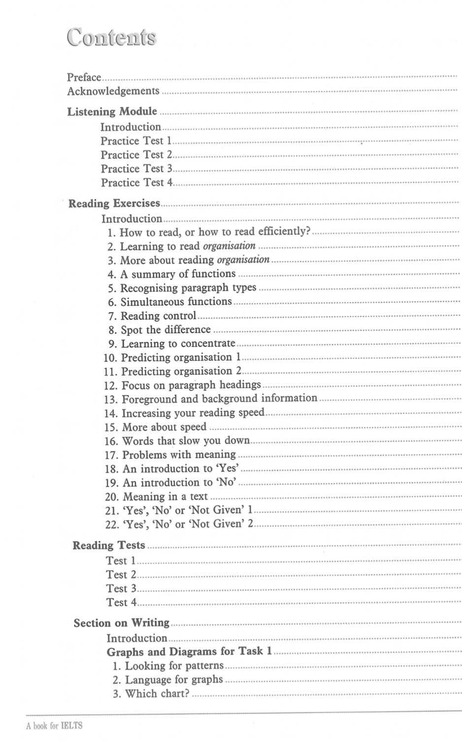 A book for IELTS - mục lục 1