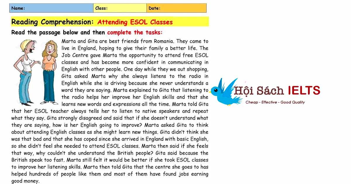 ESL Reading - Website luyện đọc tiếng anh hay nhất hiện nay