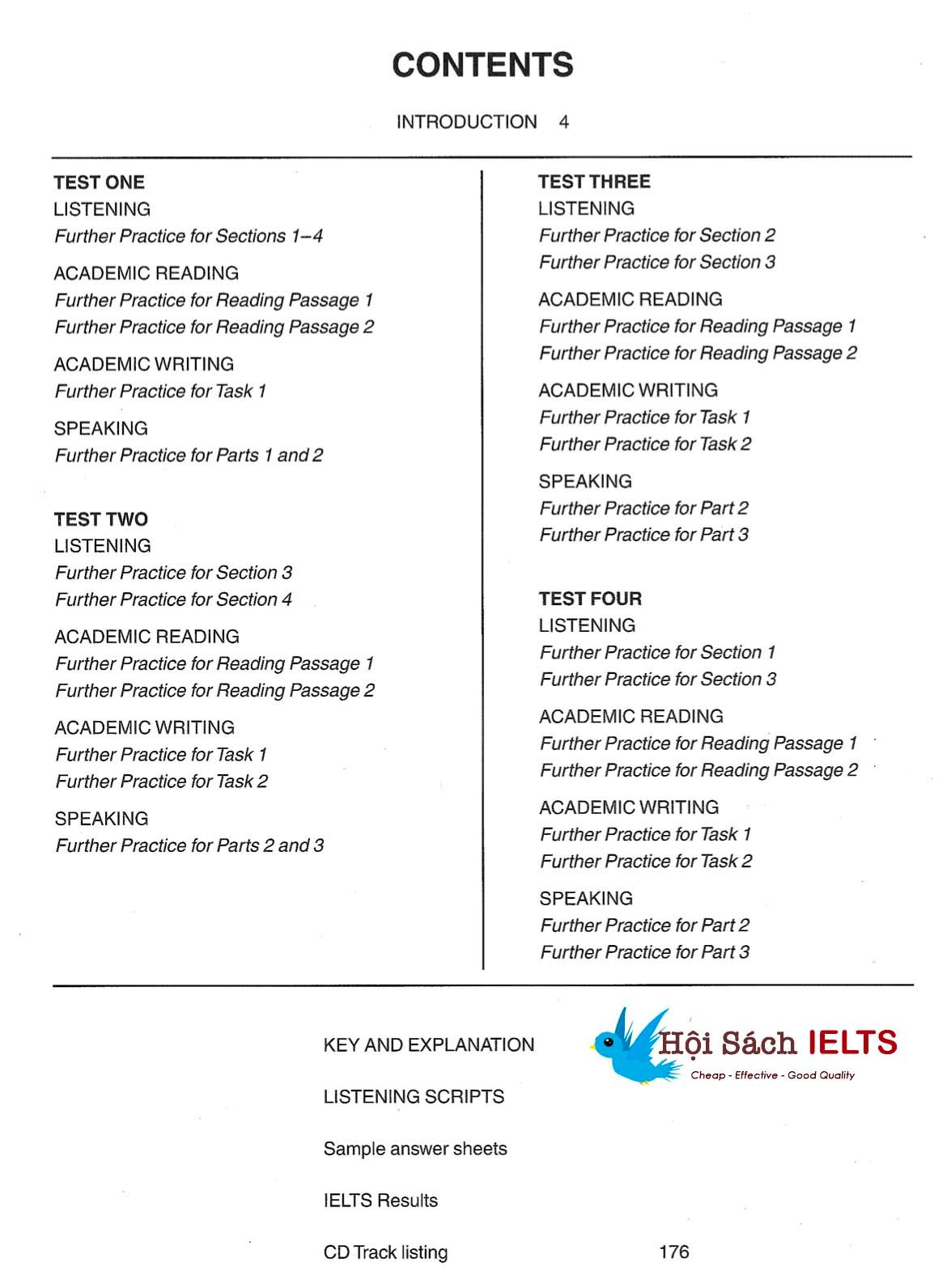 IELTS Testbuilder 1 - mục lục