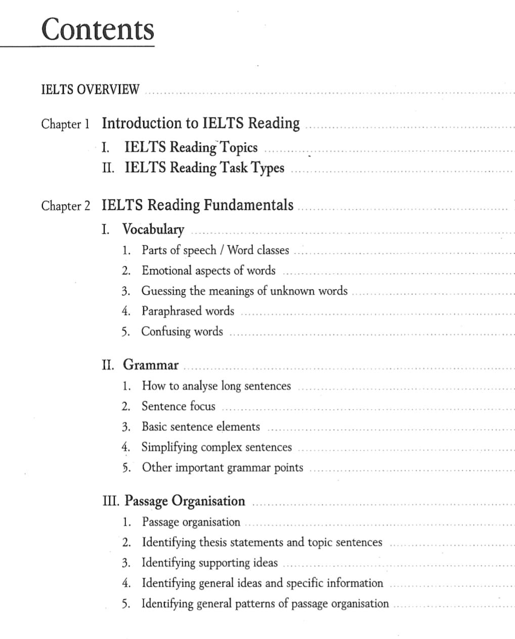 Intensive IELTS Reading - mục lục 1
