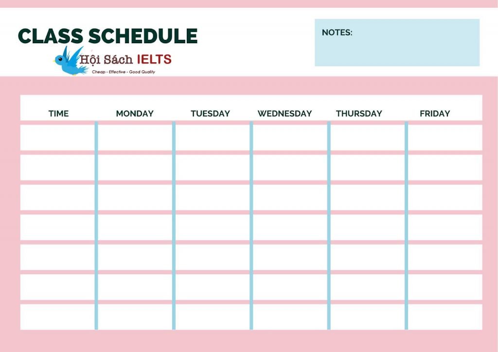 Lộ trình tự học IELTS tại nhà - schedule