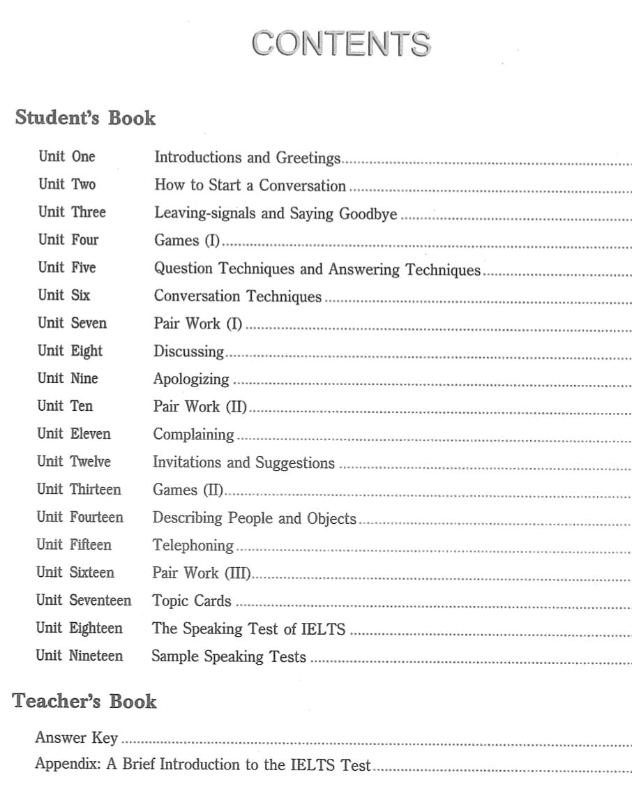 Speaking Strategies for the IELTS Test - mục lục